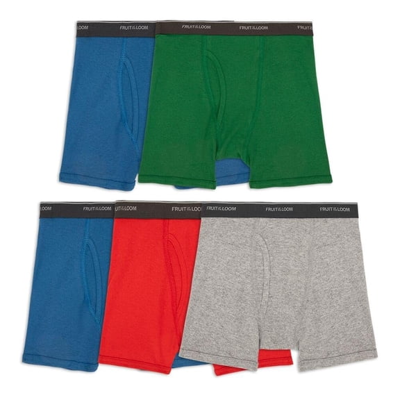 Bóxer Fruit of the Loom Para niño, algodón sustentable, multicolor, 5 piezas, talla M
