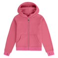 thumbnail image 4 of Sudadera de manga larga con cuello redondo y media cremallera para niñas de 5 a 14 años, sudadera corta de felpa suave y ligera con bolsillo, como se muestra en la imagen, de 5 a 13 años., 4 of 4