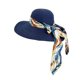 thumbnail image 1 of Sombrero de Playa Con Liston Para Mujeres Ala Ancha 42 cm azul marino, 1 of 6