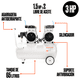 thumbnail image 3 of Compresor de Aire Marietta 3HP Libre de Aceite con Tanque de 65 Litros, 3 of 8