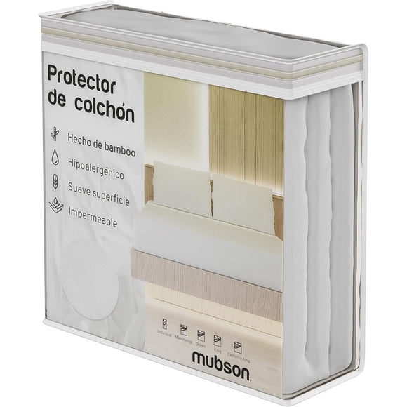 MUBSON Cubre Colchon King Size con Tela 100% Impermeable y Anti Ácaros de Bamboo.