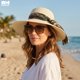 thumbnail image 3 of Sombrero de Playa Con Liston Para Mujeres Ala Ancha 42 cm crema, 3 of 6