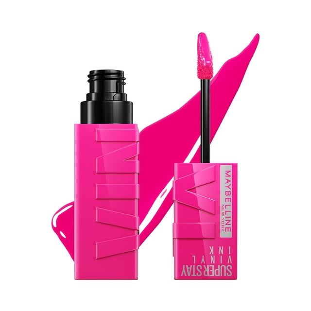 Labial líquido brillante de larga duración, Maybelline Superstay Vinyl Ink tono Striking 150, 4.2ml