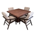 thumbnail image 3 of Comedor Denver 4 Sillas, Lino Beige, MDF UV, 120x120 cm, SALVANTO, 3 of 9