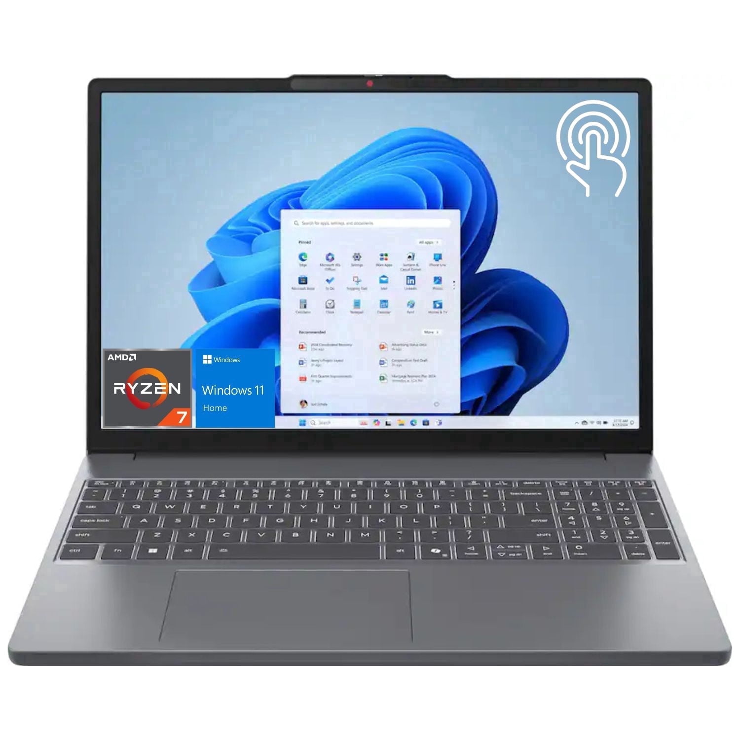 Lenovo IdeaPad Slim 3 Laptop con Pantalla Táctil de 15.3", AMD Ryzen 7 170, 16GB DDR5, 1TB SSD, Windows 11 Home