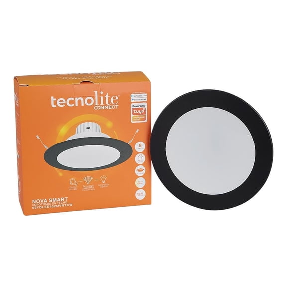 Downlight LED Inteligente Tecno Connect Nova Smart  9 Watts Negro