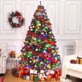 thumbnail image 2 of 6-foot artificial premium spruce christmas tree con metal hinges y collapsible base para oficina y home decor, 2 of 6