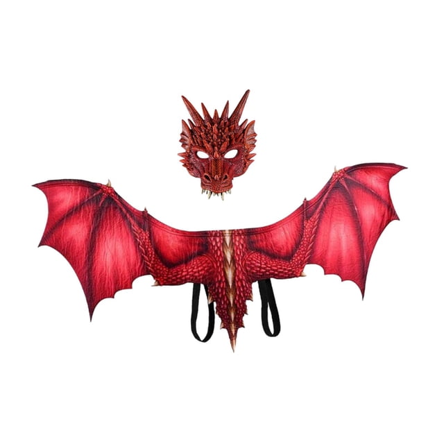 Disfraz de dragón para adultos, accesorio fotográfico decorativo, cómodo para vestir para hombres y mujeres. Rojo