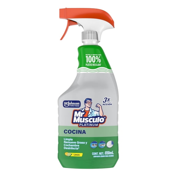 Limpiador Líquido para Cocinas Mr. Músculo Platinum Limón 650 ml