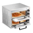 thumbnail image 1 of VEVOR Horno de pizza comercial de encimera, 14" de doble piso, horno de pizza electrico de acero inoxidable con piedra y mango, máquina para hacer pizza multiusos para interiores para restaurantes, 1 of 9