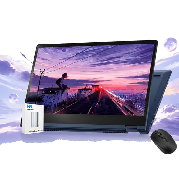Lenovo Chromebook Plus Laptop con Pantalla Táctil 2 en 1 - Intel Core 3 - 14” FHD+ Táctil - Teclado Retroiluminado - 8GB RAM 128GB +2TB Almacenamiento en la Nube - Lector de Tarjetas SD - Google