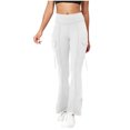 thumbnail image 1 of Amzcrzy Leggings Acampanados Mujer Cintura Alta Elásticos Yoga Ligeros Realzan Glúteos Color Liso Ajustado Casuales Bolsillos Laterales Tallas S-2XL Blanco, 1 of 6