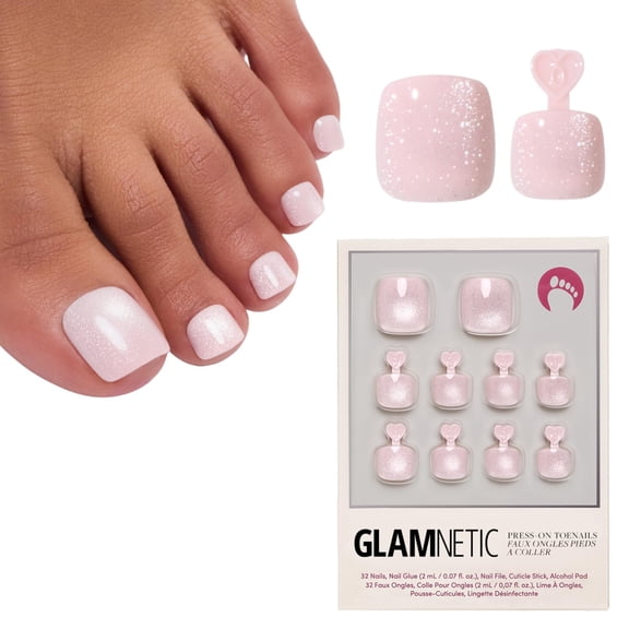 Uñas postizas Glamnetic Velvet 32 piezas color rosa natural