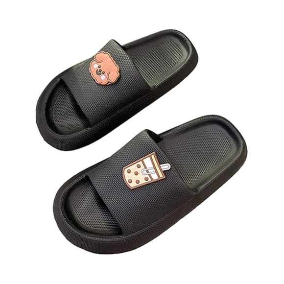 Minnieouse Pantuflas de suela gruesa y , cómodas y elegantes, con plataforma y punta abierta, para mujer y hombre Calzado Negro 42/43.1