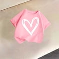 thumbnail image 2 of Camisetas Gráficas para Niñas - Camisetas Casuales con Estampado de Corazón, Cuello Redondo, Manga Corta, Playeras para la Escuela, Blusas de Verano, Rosas, 10 Años, 2 of 5