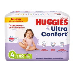 Pañales Huggies UltraConfort etapa 4 niña 60 piezas