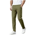 thumbnail image 1 of Amzcrzy Pantalones Clásicos Hombre Color Liso Cintura Elástica Cómodos Transpirables Elásticos Moda Informal Senderismo Pescar Correr Ejercicio Bolsillos Tallas S-3XL Verde, 1 of 8