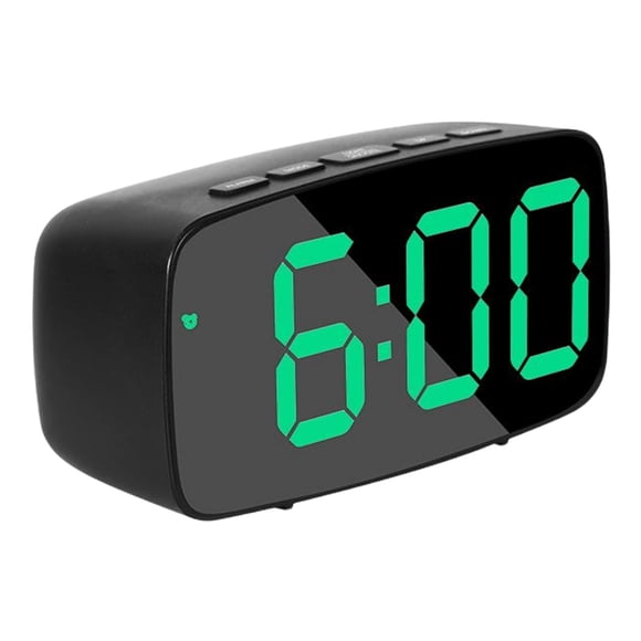 Reloj Despertador LED uperficie de Espejo, Modo de Repetición, Escritorio Moderno, Pantal de Brillo de 2 Niveles, Reloj para Dormitorio, , Sunnimix Reloj digital