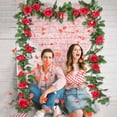 thumbnail image 1 of Adorno de pared de 2 piezas con rosas artificiales de 10 cabezas, ideal para San Valentín. Jarrones de cristal decorativos para dormitorio o sala de estar. Marco metálico. 230 cm (90,55, 1 of 8