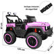 thumbnail image 4 of Montable Eléctrico Camioneta 4x4 para Niños Luz Sonido Bluetooth Control Remoto 12v - Rosa, 4 of 8