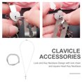 thumbnail image 2 of KAKOWELY Cadena de mano con cierre concéntrico de acero de titanio para mujer, joyería masculina (plata), 2 of 5