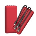 thumbnail image 1 of Banco De Energía Portátil G-tide P1 10000 mAh, 3,7 V, 37 Wh,4cables,power Bank,Compatible con sistemas Android e iOS,Disponible en cuatro colores,El cable es desmontable,Rojo,Iluminación LED, 1 of 10