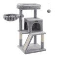 thumbnail image 2 of Feandrea Árbol de Gatos, Torre para Gatos Grandes, con Plataforma Grande, 2 Puertas, Pompón, Gris Claro, 2 of 5