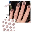 thumbnail image 1 of Uñas postizas a presión, regalos para mujeres, uñas cortas a presión, uñas postizas cortas con pegamento reutilizable, 12 tamaños, parche de 2 ml, 1 of 4