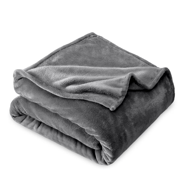 Bare Home Manta de Felpa Polar de 300 G/M², Microfibra Mullida, Suave y Afelpada, Tamaño King, Gris