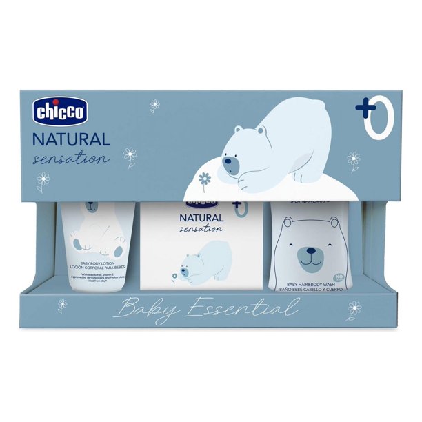 Chicco Set De Crema De Cuerpo, Shampoo Y Agua Perfumada Natu