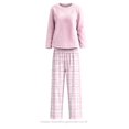 thumbnail image 2 of Pijama Secret Trasures para Dama Playera Manga Larga con Pantalón Cuadros Rosa Talla G 3 Piezas, 2 of 4