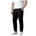 thumbnail image 4 of Amzcrzy Pantalones Clásicos Hombre Color Liso Cintura Elástica Cómodos Transpirables Elásticos Moda Informal Senderismo Pescar Correr Ejercicio Bolsillos Tallas S-3XL Negro, 4 of 8
