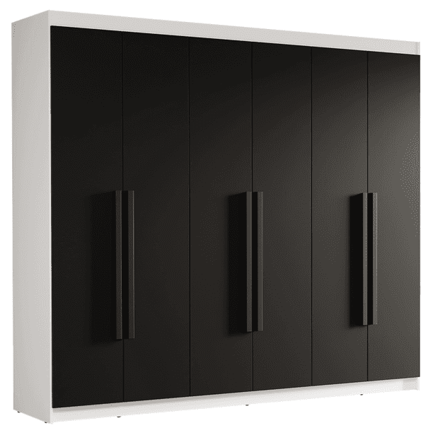 Ropero Closet Madesa Venus 6 Puertas 180cm Blanco/Negro