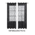 thumbnail image 3 of Cortinas semitransparentes para dormitorio y sala de estar | Cortinas con ojales | Panel de poliéster que filtra la luz | 99 x 198 cm | Cortinas blancas transparentes, 3 of 5