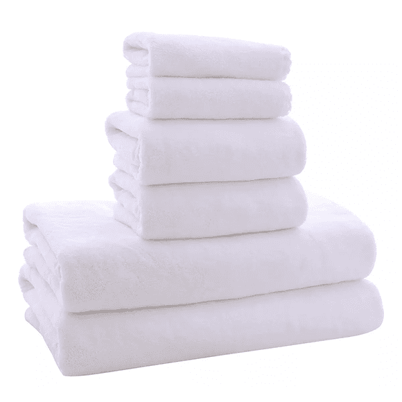 Juego De Toallas De Baño, Piscina, Spa 6pzs Blanco
