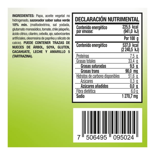 Imagen 2 de Papas Great Value salsas verdes 42 g