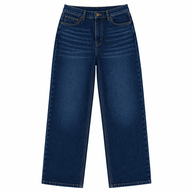 jeans george para mujer corte recto dark talla 30 frente centrado de tiro medio. Pantalón de mezclilla azul oscuro con cintura con trabillas, cierre y botón metálico, cinco bolsillos y costuras contrastantes; pernera recta y lavado con ligeras marcas en muslos sobre fondo blanco. También es adecuado para looks casuales o para combinar con calzado plano en viajes cortos.