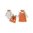 thumbnail image 2 of Conjunto de 3 piezas para bebé niña: pelele de manga larga con volantes de calabaza y diadema, ideal para Halloween., 2 of 8