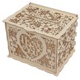 thumbnail image 1 of Caja de madera para recepción de bodas, caja de madera hueca para bricolaje, caja de dinero para regalo de bricolaje, caja de madera hueca para bricolaje, durabilidad probada en el tiempo, 1 of 8