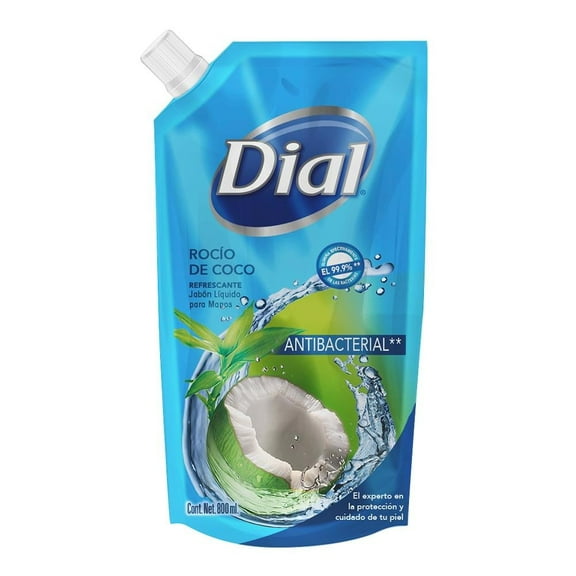 Repuesto de jabón líquido para manos Dial rocío de coco 800 ml