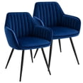 thumbnail image 1 of Set de 2 Sillas Terciopelo con Descansa Brazos para Comedor azul, 1 of 7