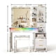 thumbnail image 2 of Tocador, Vanity con Luces LED RGB Ajustable y Estación de Carga, Tocador con Taburete, 5 Cajones, 1 Puertas, Escritorio de Maquillaje y Silla para Dormitorio, 100 * 40 * 149cm, 2 of 9