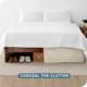 thumbnail image 3 of Faldón de cama cepillado doble Bare Home Colección Premium 1800 color arena 15 pulgadas Tamaño completo, 3 of 5