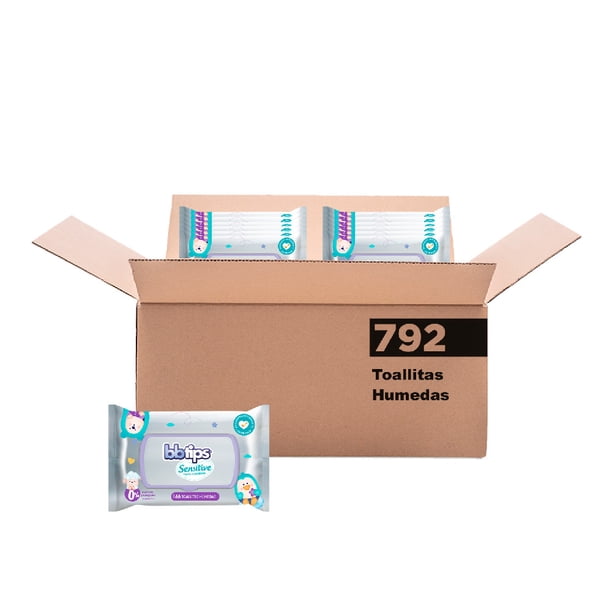 Toallitas Húmedas Bbtips 12 paquetes de 66 piezas
