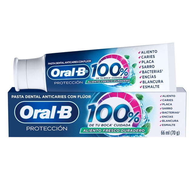 Pasta Dental Oral-B Protección 100% de tu Boca* Cuidada, 1 Unidad de 66 ml