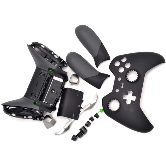 Kit de Carcasa Completa Deal4GO para Xbox One Elite Controller 1 GEN Negro con Botones Pulgares y Bu
