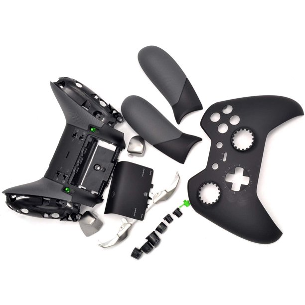Kit de Carcasa Completa Deal4GO para Xbox One Elite Controller 1 GEN Negro con Botones Pulgares y Bu