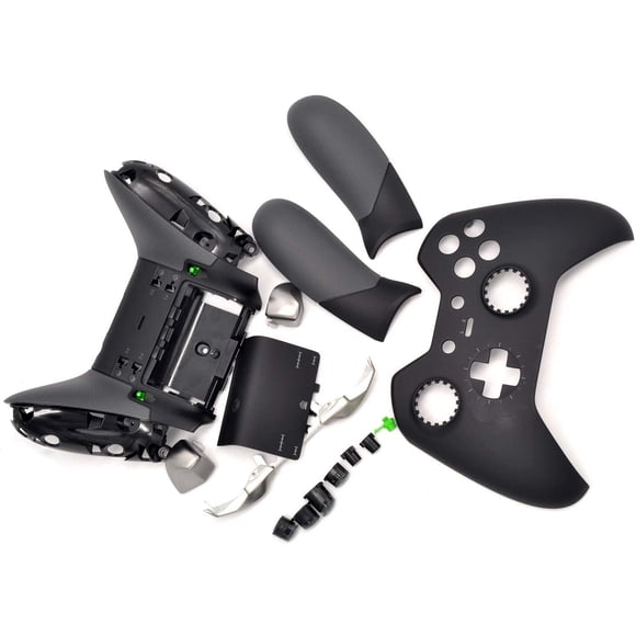 Kit de Carcasa Completa Deal4GO para Xbox One Elite Controller 1 GEN Negro con Botones Pulgares y Bu