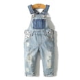 thumbnail image 1 of Overoles Vaquero Lindo y Delgado Denim Rasgado Para Niña,KIDSCOOL SPACE, 12-18 Meses, 1 of 8