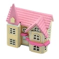 thumbnail image 1 of Casa de muñecas con muebles, kit de casa de muñecas de madera DIY, escala 1:12 Rosado, 1 of 9